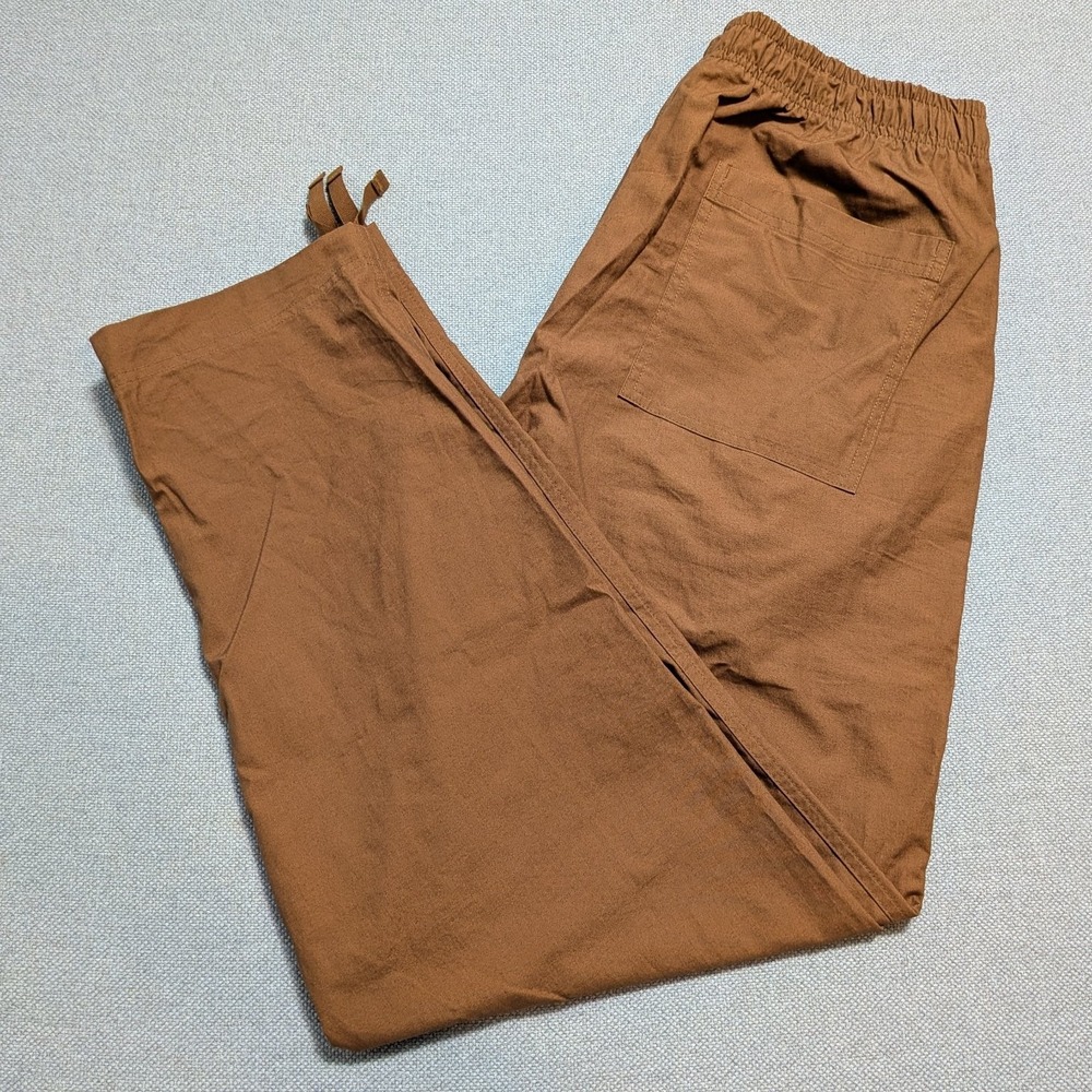 Nike Jogger Pants Men's M Rust Khaki Woven Club Drawstring Cotton Athletic